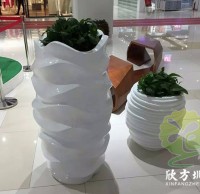 商場蜂窩形狀組合玻璃鋼花盆